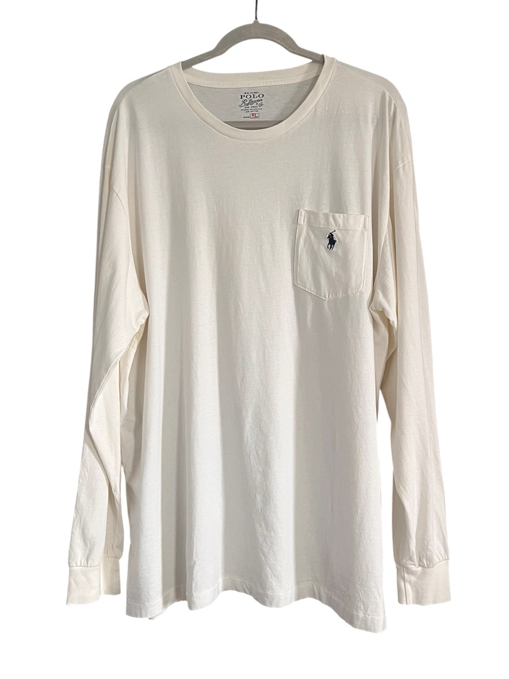 Polo Ralph Lauren Men’s Long Sleeve Pocket Logo Long Sleeve Tee in White size XL - Picture 3 of 11